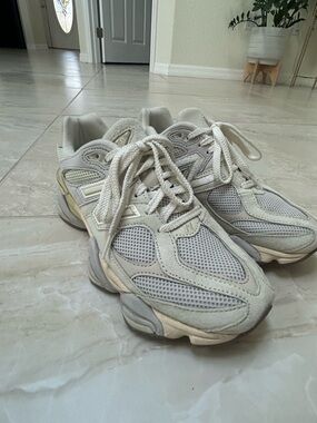 New Balance Off-White Mesh & Suede Sneakers